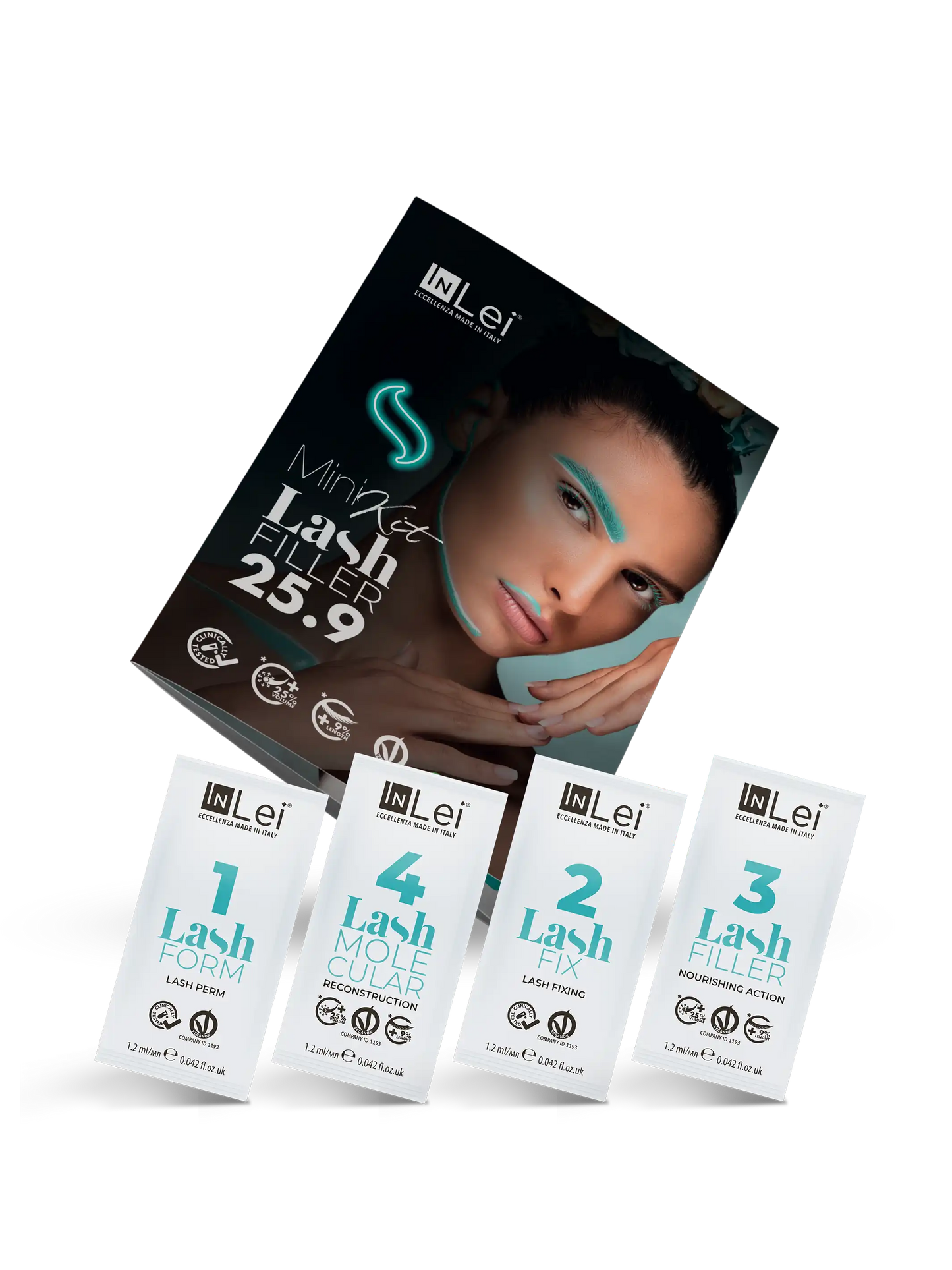 MINI KIT LASH FILLER 25.9 laminação de cílios 4 x 1,2 ml InLei®